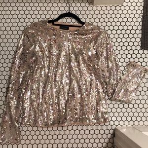 Sequin long sleeve top